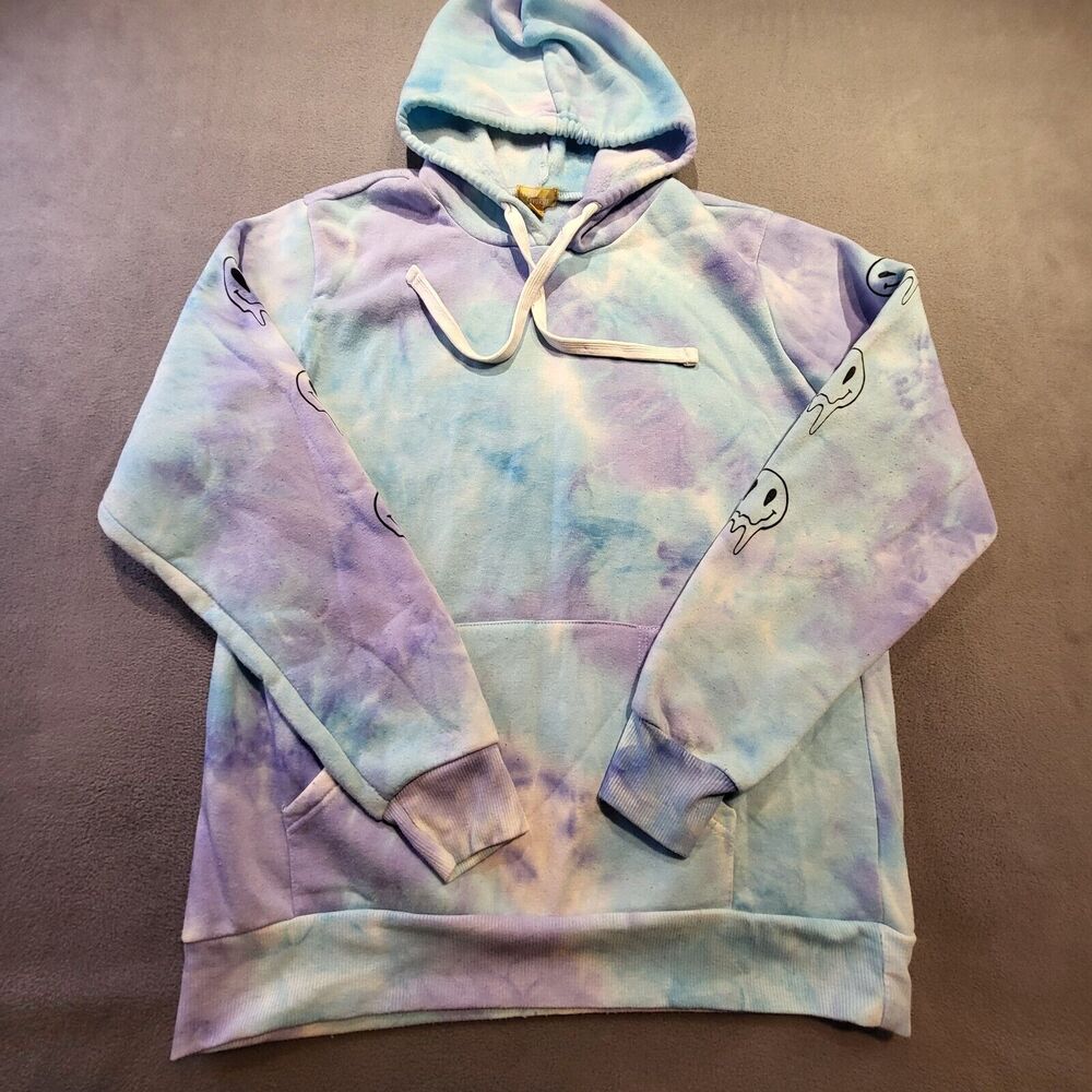 Cult Favorite Womens M Hoodie Tye-Dye Good Vibes Pullover Sweatshirt